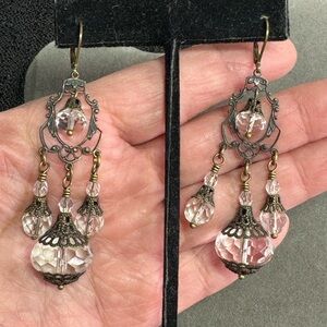 Elegant Vintage-Style Crystal Drop Earrings